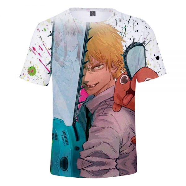 2021 Anime Chainsaw Man 3D Print T shirts Women Men Fashion Summer Short Sleeve T Shirts 4 - Chainsaw Man Shop