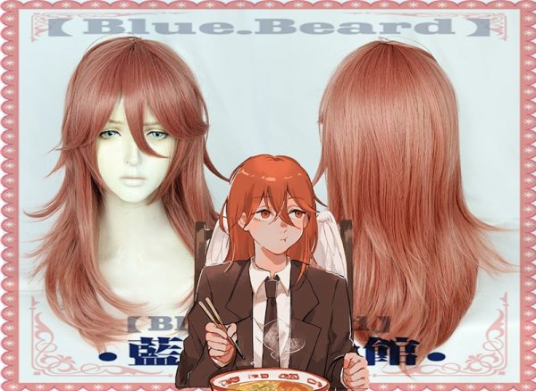 Anime Chainsaw Man Angel Devil Cosplay Wig Orange 50cm Long Role Play Heat Resistant Fiber Hair - Chainsaw Man Shop