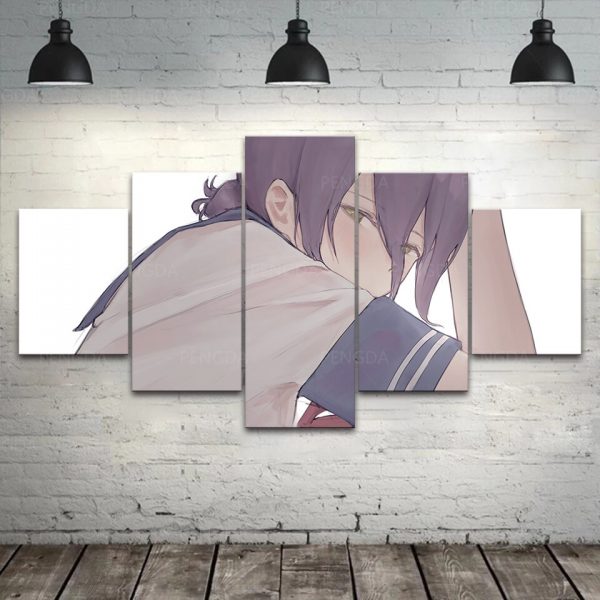 Home Decoration Chainsaw Man Canvas Japanese Prints Painting Anime Poster 5 Set Wall Art Modular Pictures 1 - Chainsaw Man Shop