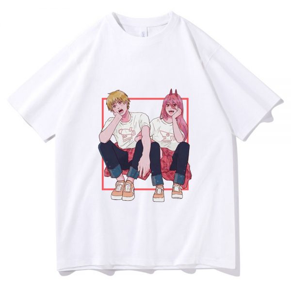 Japan Anime Ayanami Rei Tshirt Manga Chainsaw Man T Shirt Summer Couples Loose T shirt Men 2 - Chainsaw Man Shop