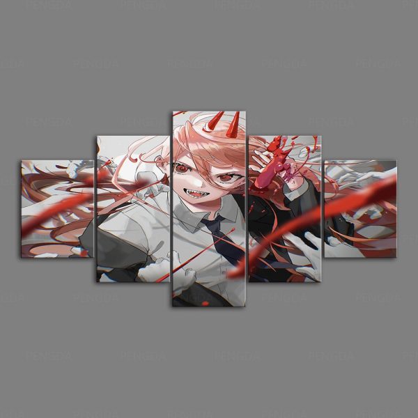 Japan Anime Home Decor Chainsaw Man Canvas Prints Painting Poster Wall Modern Art Modular Pictures For - Chainsaw Man Shop