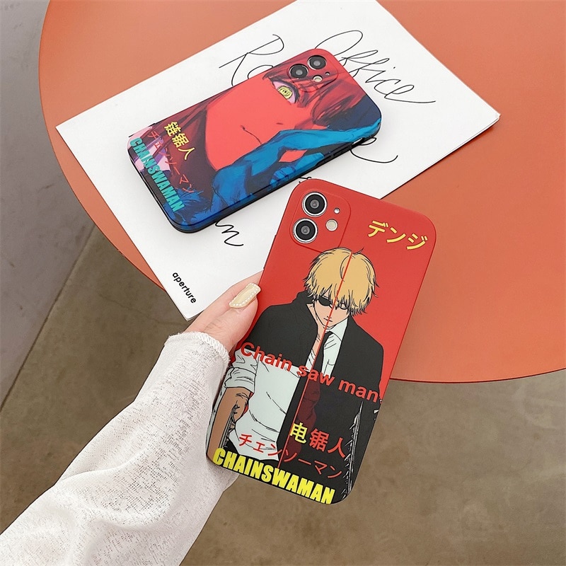 Luxury Chainsaw Man Silicone Phone Case For IPhone 12 11 Pro Max XS X XR 7 8 Plus SE2 Thin Camera Protective Soft Back Covers