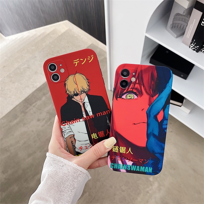 Luxury Chainsaw Man Silicone Phone Case For IPhone 12 11 Pro Max XS X XR 7 8 Plus SE2 Thin Camera Protective Soft Back Covers