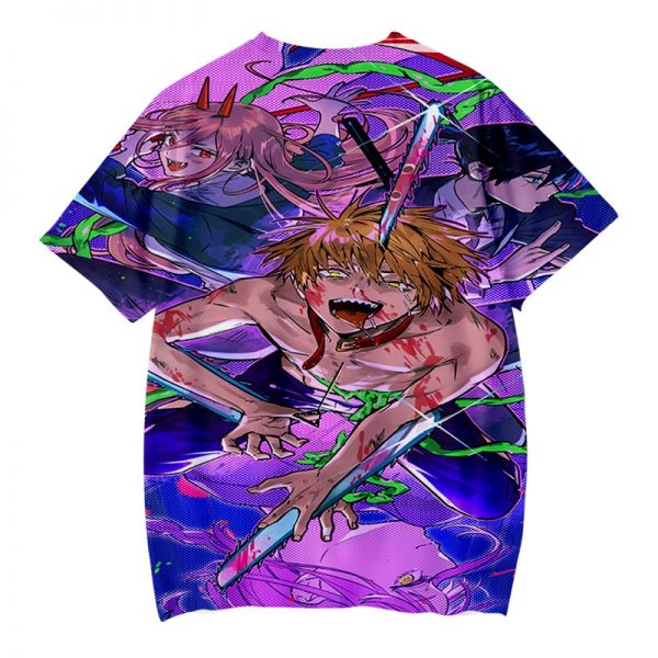 Chainsaw Man Anime Round Collar T-shirts - Chainsaw Man Store CS1310